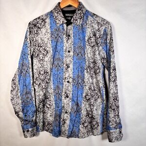 Barabas Shirt Mens Medium Fantasy Floral El Chapo Maximalist Button Up Bold